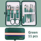 Set manicure da 6-9 pezzi con custodia in pelle, kit di strumenti professionali per la cura dei piedi e del viso, set di tagliaunghie in acciaio inossidabile, regalo 