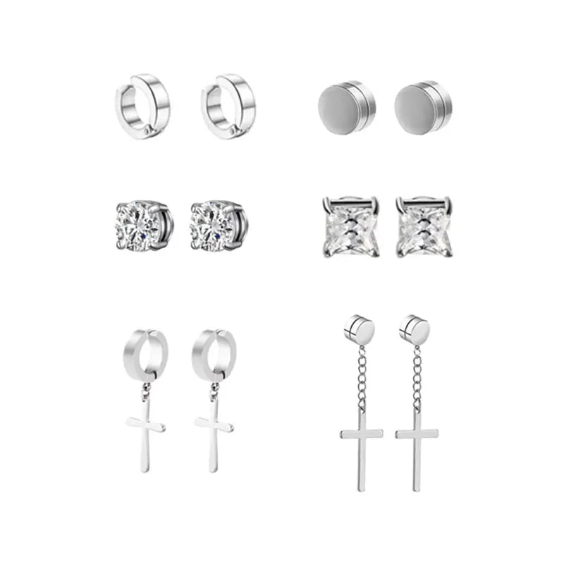 1-12 paia di orecchini a bottone magnetici alla moda, orecchini finti non piercing, regalo per uomo e donna. 