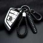 Portachiavi con ciondolo per targa del numero di cellulare fai da te Ingemark Trendy, da uomo, in corda di pelle intrecciata, anti-smarrimento, accessori per portachiavi per auto 