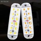 Luci di segnalazione laterali stroboscopiche a 12 LED, barra luminosa lampeggiante per auto, camion, luci di segnalazione, luci di segnalazione per griglia da 12 V a 80 V 