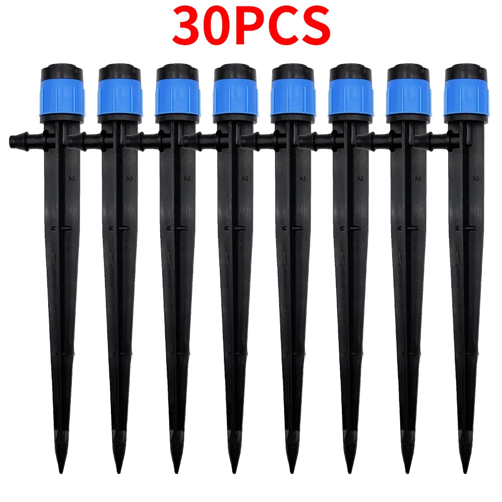 30 ugelli regolabili a 360° per irrigazione di giardini e serre - Connettori per tubi da 4/7 mm e accessori 