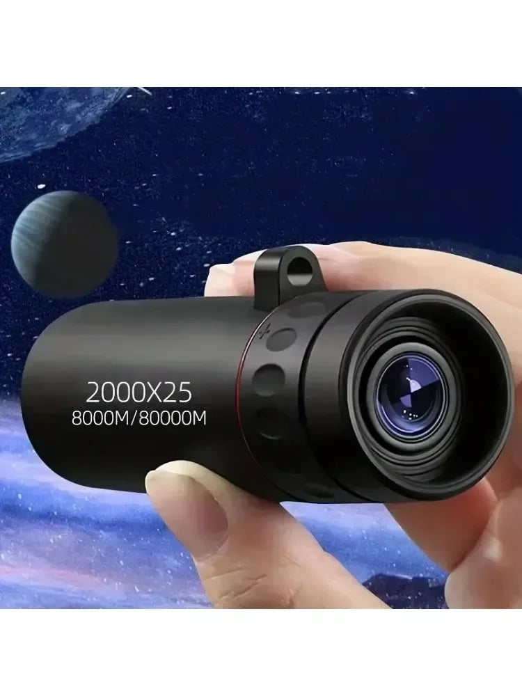 Nuovo telescopio monoculare HD 2000x25 Mini telescopio portatile per telefono cellulare con supporto Telescopio per campeggio, caccia e birdwatching 