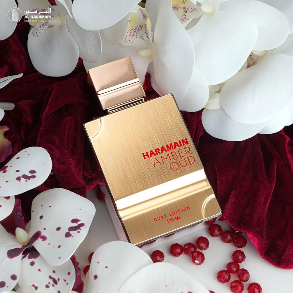 Al Haramain Amber Oud Ruby Eau De Parfum 2.0oz 60ml Dolce Ambra Floreale Profumo Unisex di Lunga Durata Regalo Arabo di Lusso di Natale 
