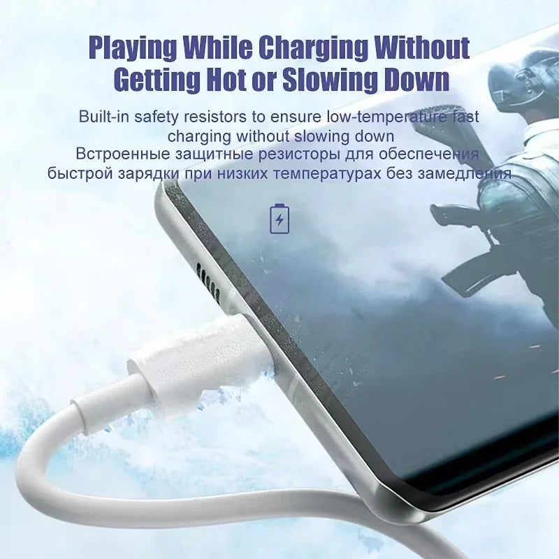 Cavo di ricarica super veloce tipo C da 3 pezzi 6A 100W per Huawei, OPPO, vivo, iQoo, cavi USB C a ricarica rapida 