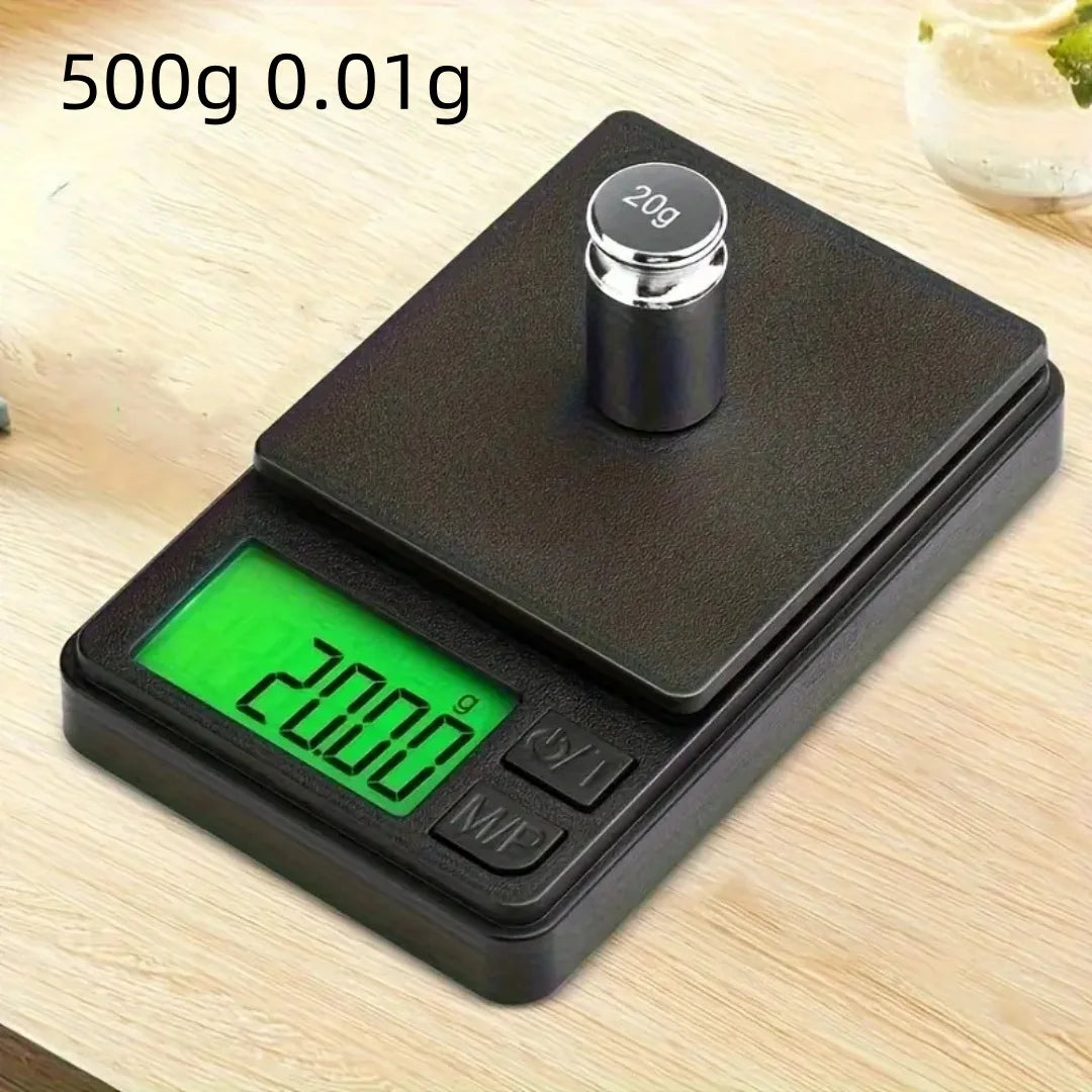 Bilancia tascabile digitale, pesa grammi, precisione 500 g/0,01 g, mini bilancia per gioielli 