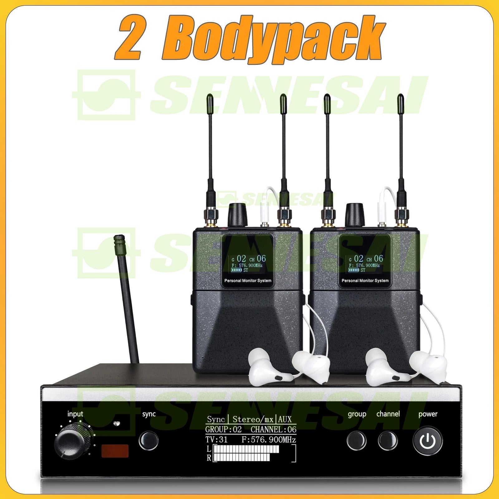 Sistema di monitoraggio professionale SENNESAI PSM300 Stage Return Stereo Personal In Ear Monitor Apparecchiatura audio professionale wireless, 500 MHz 