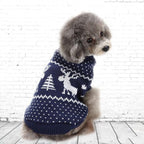 Maglione festivo per animali domestici - Design con renne natalizie blu e rosse