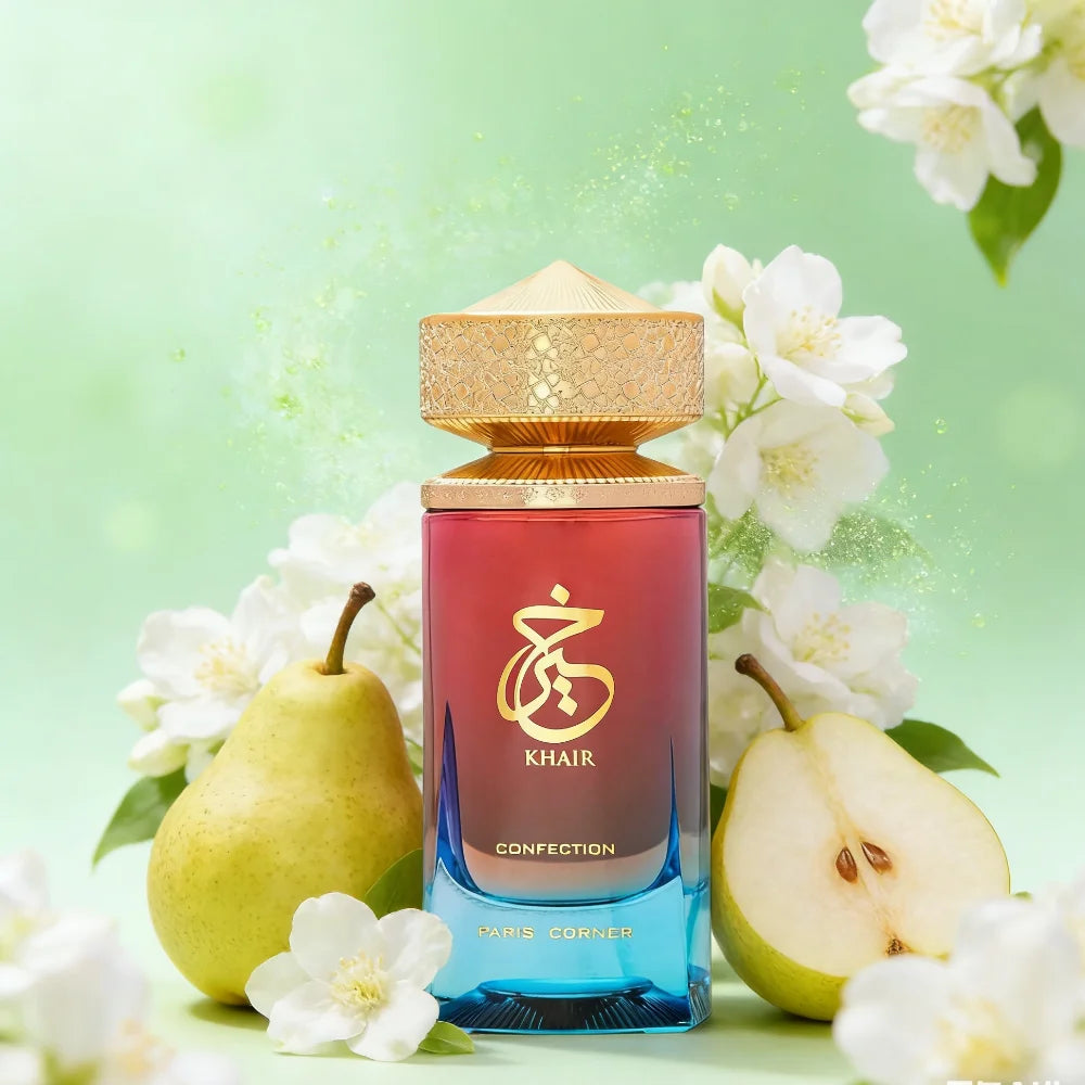 Paris Corner Khair Confection EDP 3.4 Fl Oz,Unisex Daily Sweet Perfume,Pear Jasmine Whipped Cream Vanilla Daily Wear