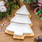 4 piatti in ceramica a forma di albero di Natale 