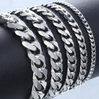 Nuovo braccialetto alla moda da uomo con catena classica in acciaio inossidabile da 3/5/7/9 mm di larghezza, braccialetto a catena per uomo e donna, regalo di gioielli 