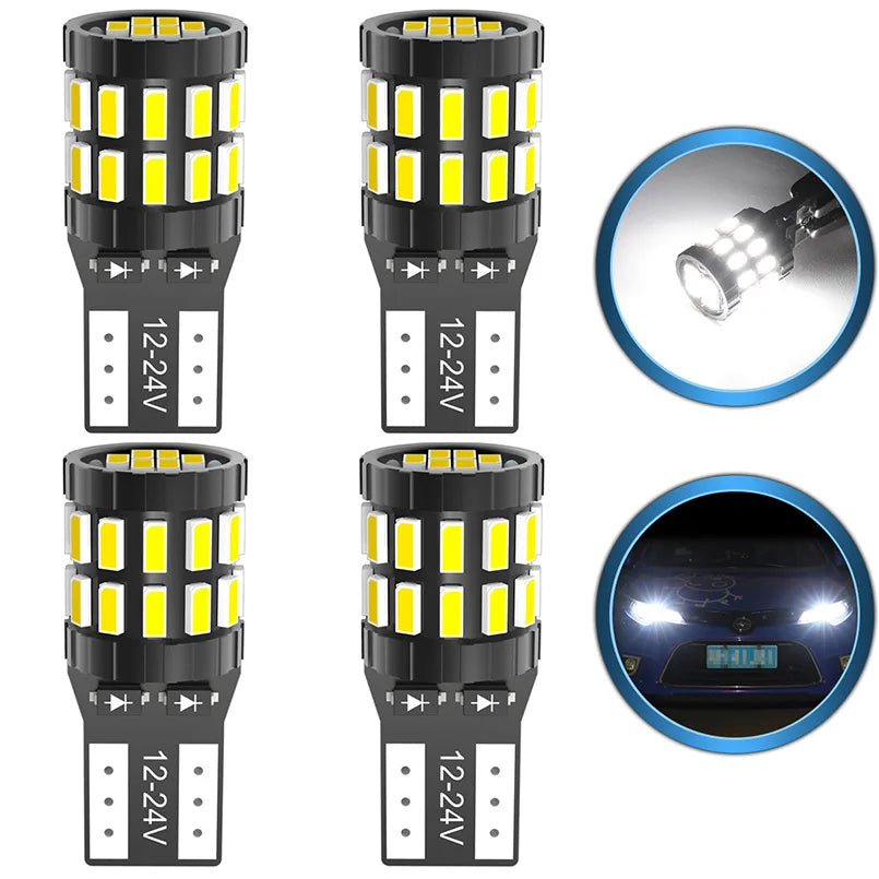 4 lampadine LED Canbus T10 W5W 168 194 6000K Luci di parcheggio a LED Luci interne Lampadine per auto 6000K Bianco Rosso Blu Ambra 12V 