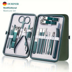 Kit professionale per la cura delle unghie da 7/10/12/18 pezzi, set per manicure e pedicure in acciaio inossidabile, set tagliaunghie con custodia da viaggio 