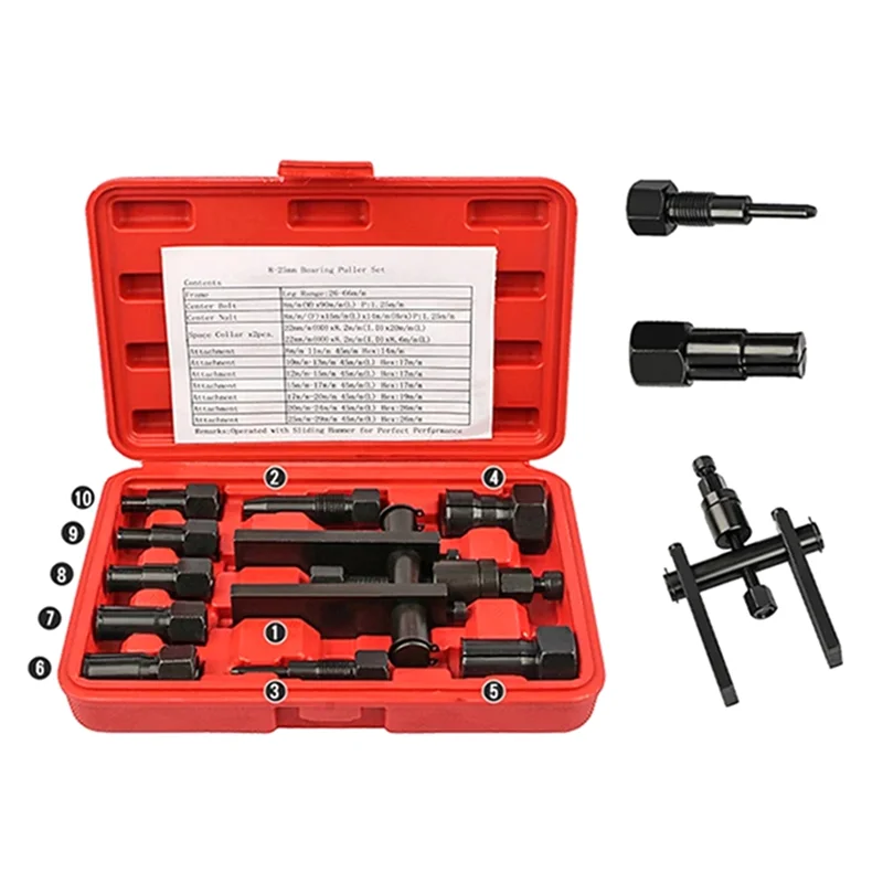 Set di estrattori per cuscinetti per auto, kit di strumenti portatili per la rimozione dei cuscinetti, separatore per cuscinetti, estrattore per ingranaggi 