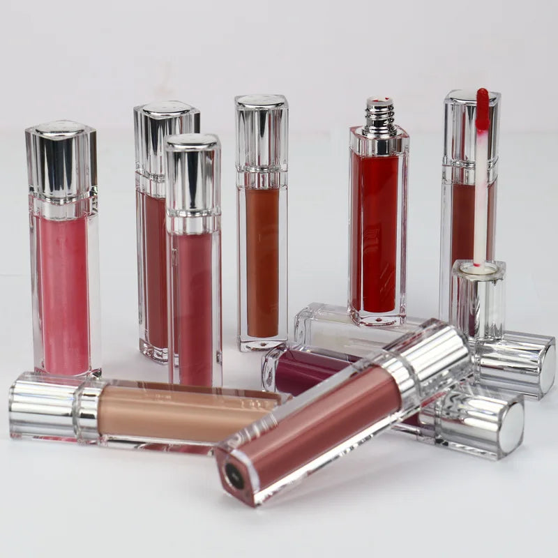 Lip Gloss Lip Glaze Trasparente in Vetro, Rossetto Liquido Impermeabile e Duraturo 