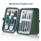 Kit professionale per la cura delle unghie da 7/10/12/18 pezzi, set per manicure e pedicure in acciaio inossidabile, set tagliaunghie con custodia da viaggio 