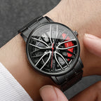 1 orologio a sorpresa misterioso con scatola cieca - Orologi sportivi da uomo alla moda con ruota di auto 3D, cinturino in acciaio inossidabile (senza scatola) 