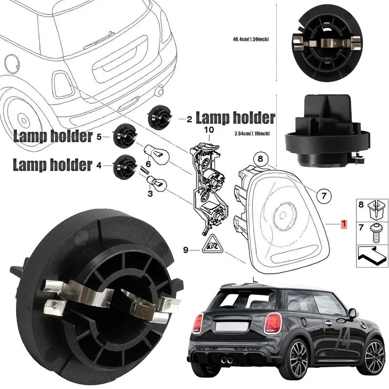 1 pz Supporto per lampadina fanale posteriore auto Supporto base per BMW Mini Cooper R56 R58 R57 R55 63212756177 Ricambi per automobili 