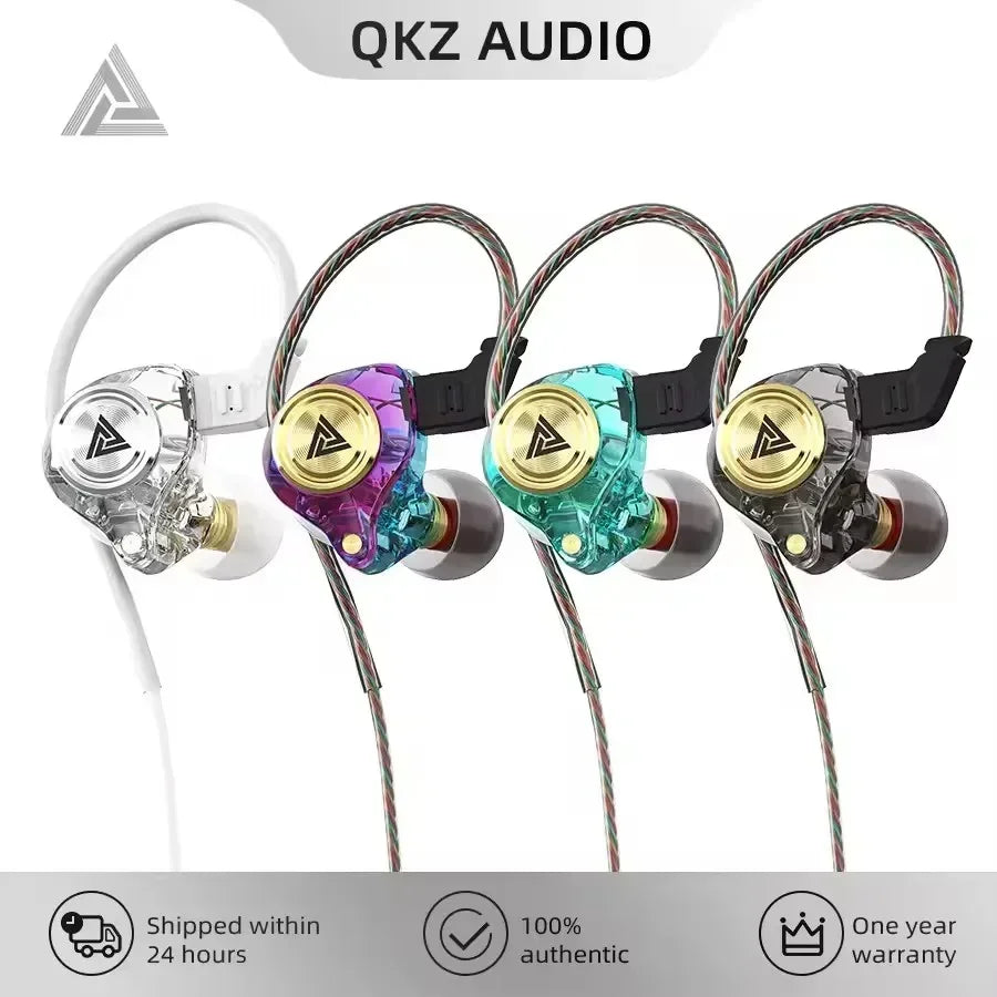 Nuovi auricolari QKZ 15D Dynamic Surround Sound Bass, auricolari con microfono, ingresso AUX da 3,5 mm, auricolari sportivi HIFI con cancellazione del rumore 