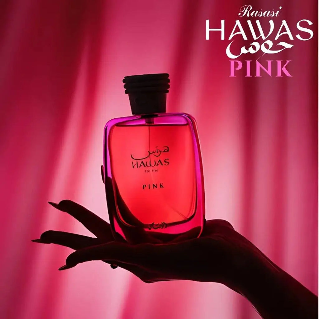 Rasasi Hawas Pink Eau De Parfum 100ml Dolce Floreale Fruttato Profumo Unisex di Lunga Durata Regalo di Lusso per Natale e Ringraziamento 