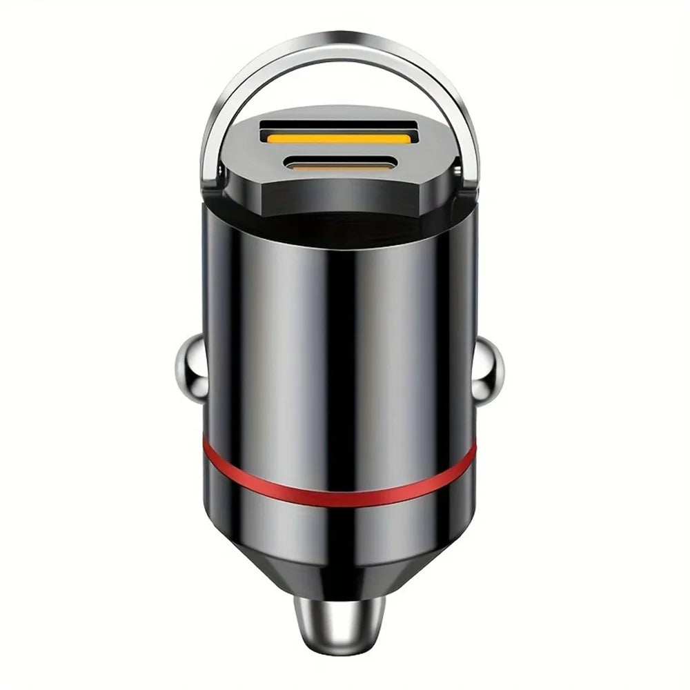 Caricabatterie da auto USB mini da 200 W con doppia porta, adattatore per caricabatterie da auto a ricarica rapida per iPhone 13 12 Xiaomi Huawei Samsung 