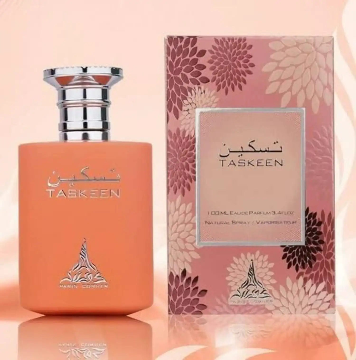 Paris Corner Taskeen Eau De Parfum 3.4oz / 100ml – Sweet Amber Floral Long Lasting Unisex Perfume, Luxury Gift for Christmas