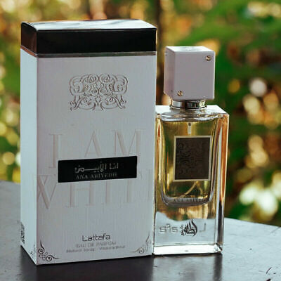 Lattafa Ana Abiyedh Coral EDP 2.0oz 60ml Profumo unisex fresco, fruttato, floreale, di lunga durata, elegante regalo di lusso per Natale 