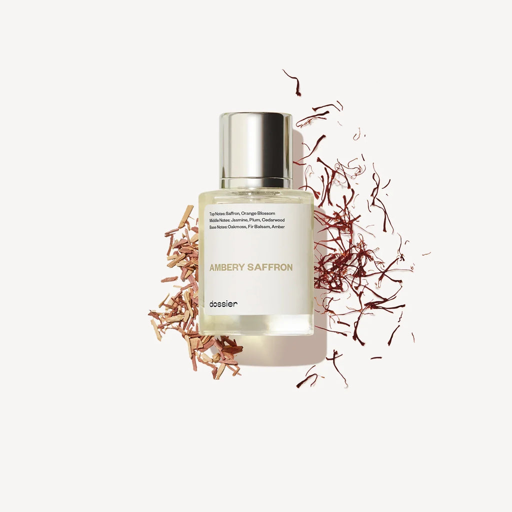 Dossier Ambery Saffron EDP 1,7 oz / 50 ml – Profumo regalo unisex orientale ambrato speziato a lunga durata 