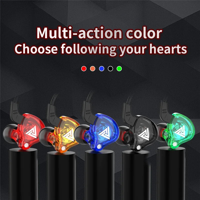 NUOVI auricolari cablati HiFi QKZ AK6 con driver in rame, cuffie sportive da corsa da 3,5 mm, auricolari stereo bassi, auricolari musicali in-ear con microfono 