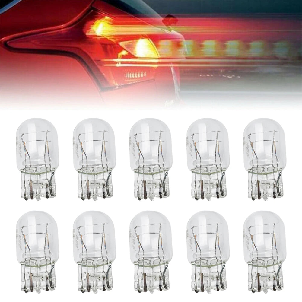 1 set di lampadine di ricambio per fanali posteriori, indicatori di direzione, stop e freni in vetro al quarzo trasparente da 12 V 580 7443 7440 T20 W21/5W, lampada alogena per auto 