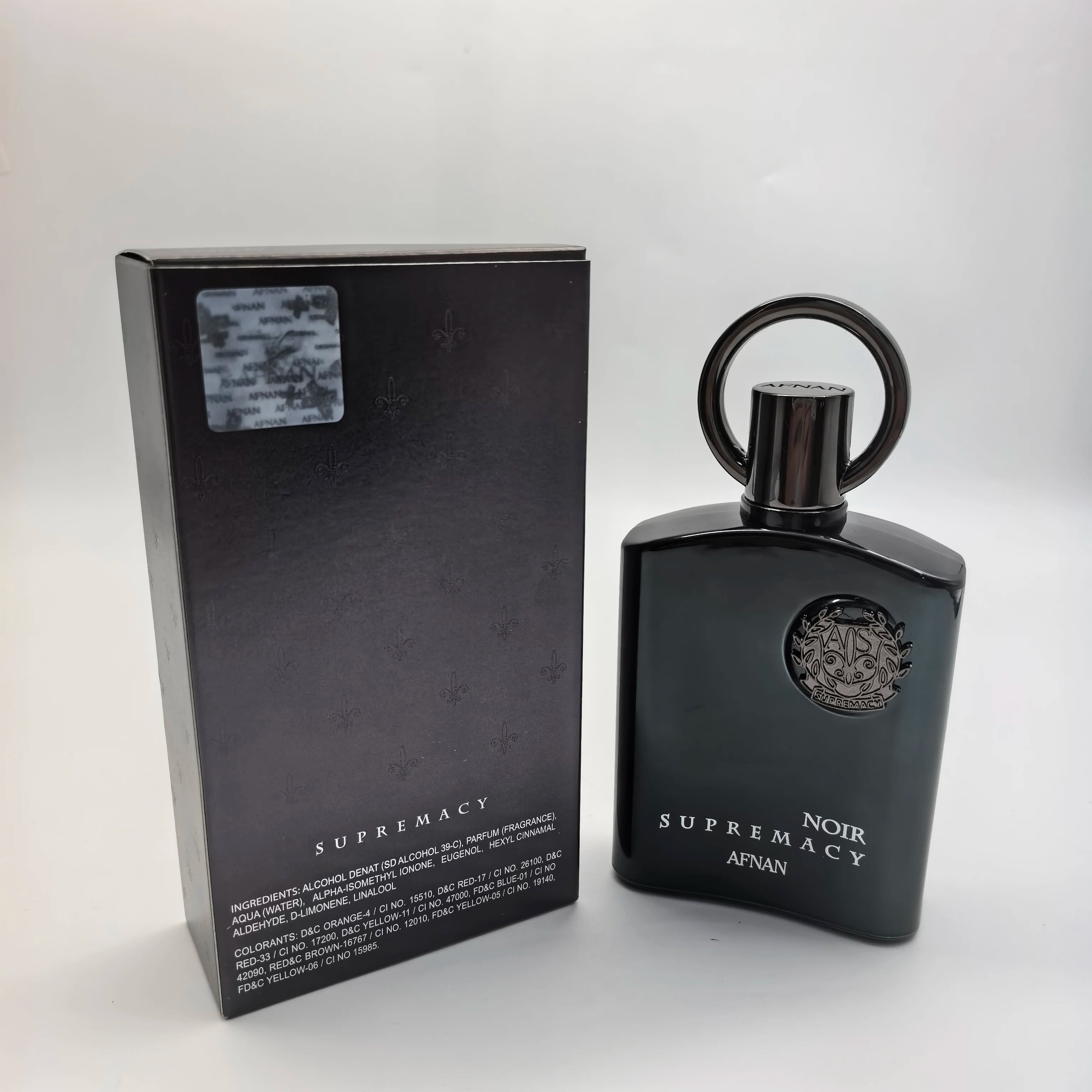 Afnan Supremacy Noir EDP per uomo 3,4 oz – Colonia legnosa, aromatica, speziata, di lunga durata, regalo di lusso per Natale e San Valentino 