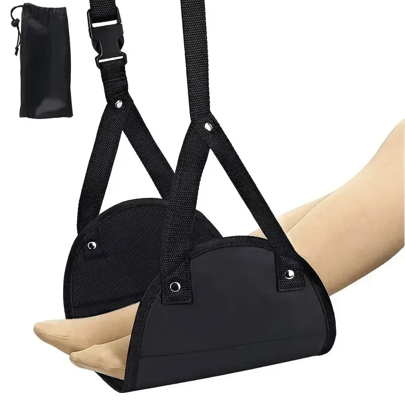 Tappetino portatile per piedi - Tappetino per poggiapiedi da ufficio con cinturino regolabile, amaca per piedi, tappetino per piedi Lazy Man Magic Travel Magic Travel Airplane 