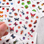 30 pezzi/set adesivi per unghie a forma di coccinella a sette stelle, 3D, farfalla creativa, coccinella, lumaca, ape, serie di insetti, decalcomanie per unghie, decorazioni per manicure 