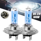 1/2 pezzi Super Bright Lampadine per fari auto H4 100W 12V Lampadina alogena ad alta potenza Fari bianchi Accessori per auto 