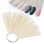 50 pezzi di punte finte per nail art, espositore trasparente, in acrilico nero naturale, campione di smalto in gel, strumento per manicure da esposizione 