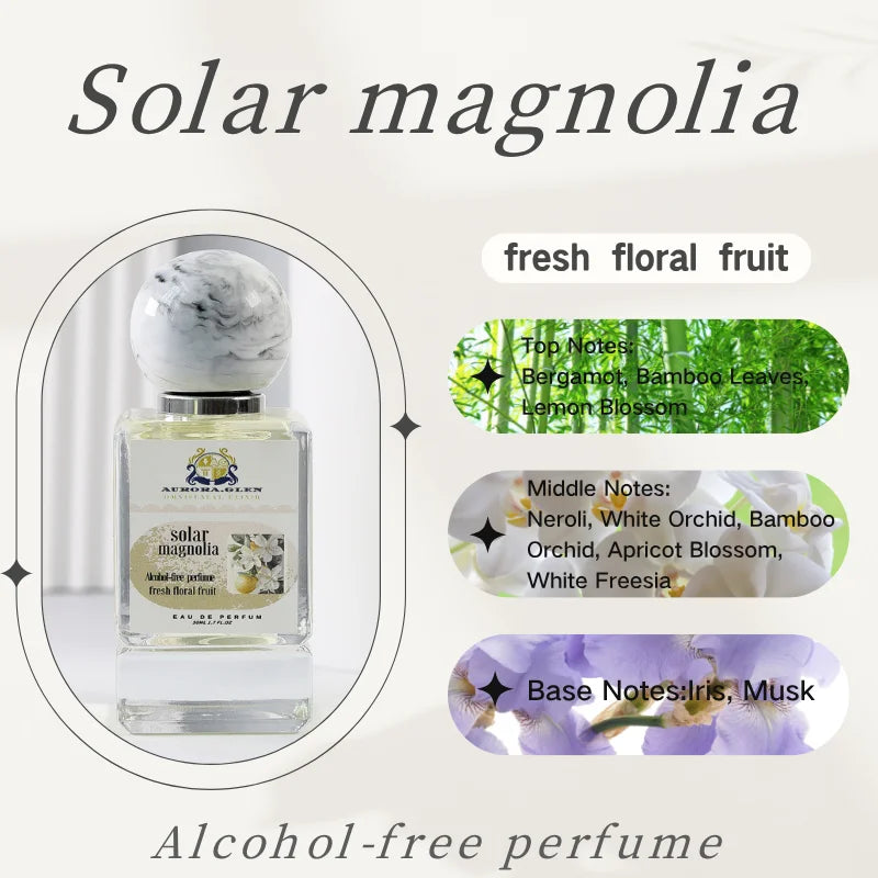 Solar Magnolia Women's Perfume 50ml Eau de Parfum Rich fragrance with long-lasting scent Alcohol-free, safe and non-irritating