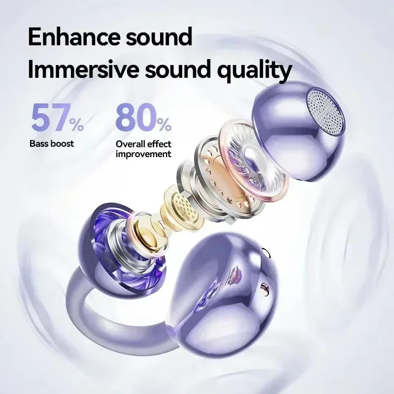 Auricolari wireless SONY con clip e orecchio aperto, Bluetooth 5.4, sport ENC, cancellazione del rumore, leggeri, resistenti al sudore, con microfono, per l'uso quotidiano 