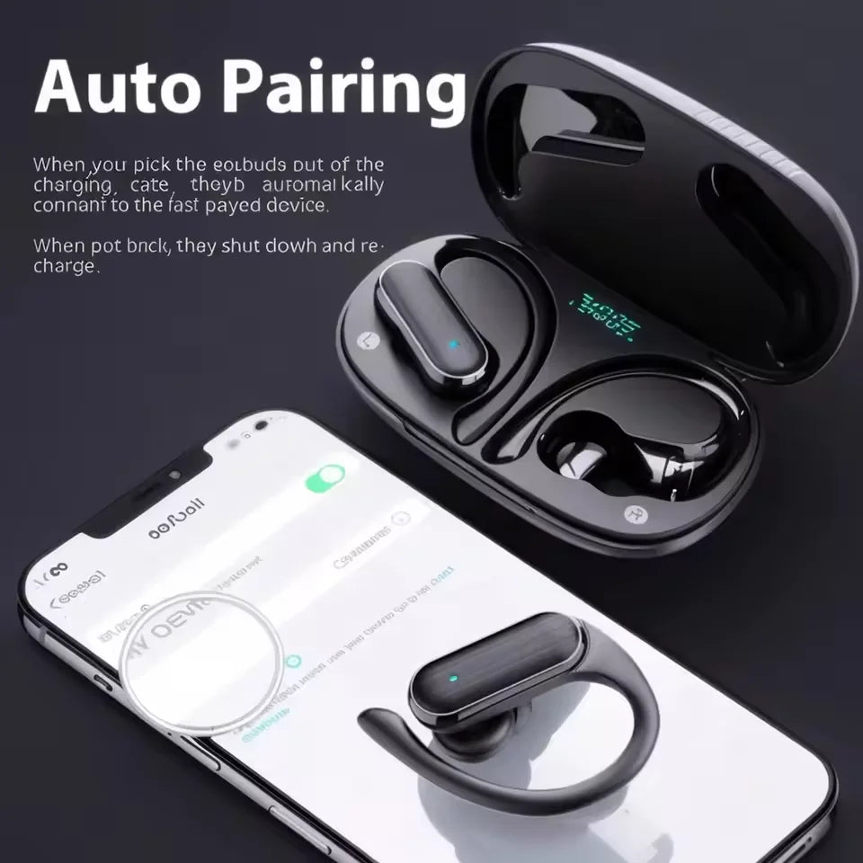 Auricolari originali Sony Bluetooth 5.3 TWS Cuffie HiFi wireless con ganci auricolari per corsa, sport, chiamate, giochi, display LED 