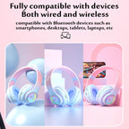 Cuffie Bluetooth wireless Cuffie con luce multicolore con microfono, possibilità di inserire una scheda SD Auricolari stereo HiFi 