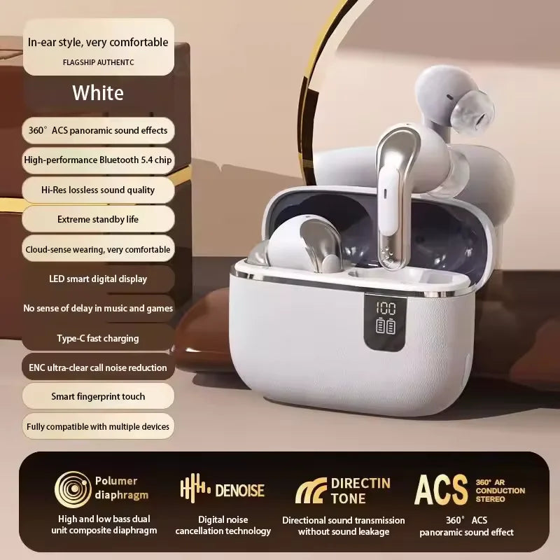 Auricolari wireless SONY con audio ad alta risoluzione, cancellazione del rumore, Bluetooth 5.3, cuffie Hi-Fi con custodia di ricarica per iPhone e iPad 