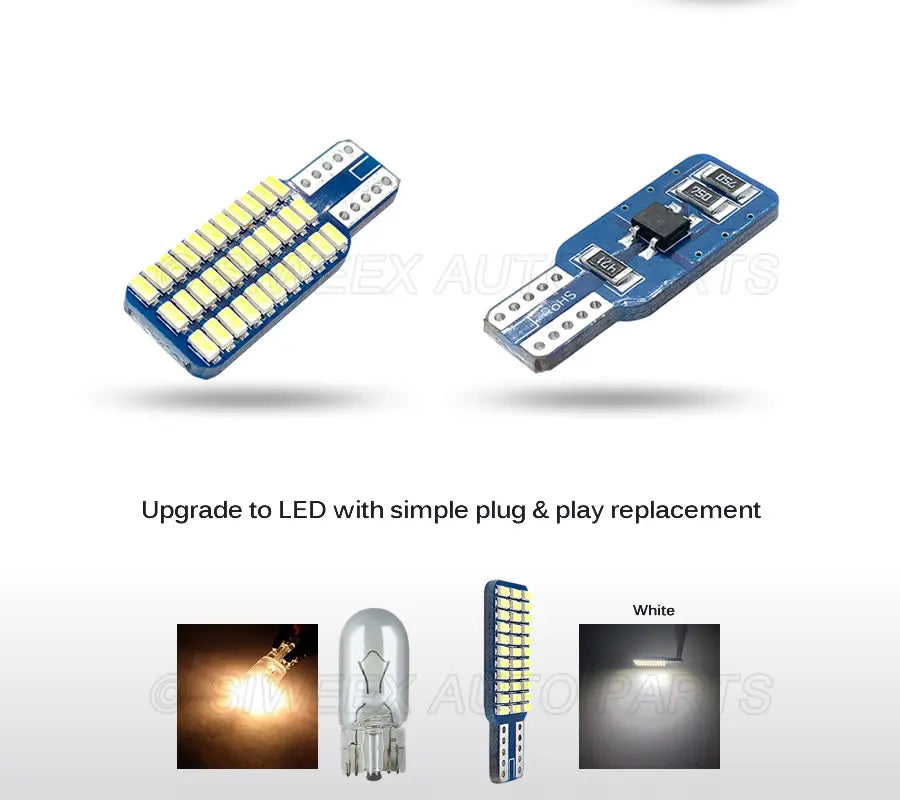 Lampadine LED T10 192 194 168 W5W 33 SMD 3014 Luci posteriori per auto Lampada a cupola bianca DC 12V Canbus senza errori 