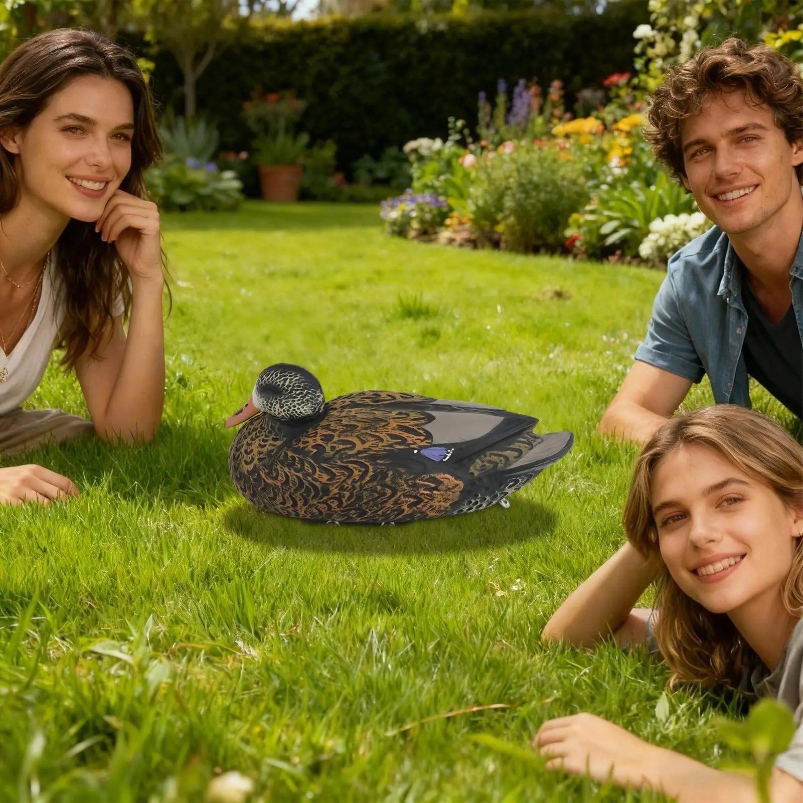 Esche per anatre in movimento, decorazione per uccelli acquatici, esche galleggianti per germani reali, per giardino, campeggio all'aperto, cortile, patio, stagno, piscina 