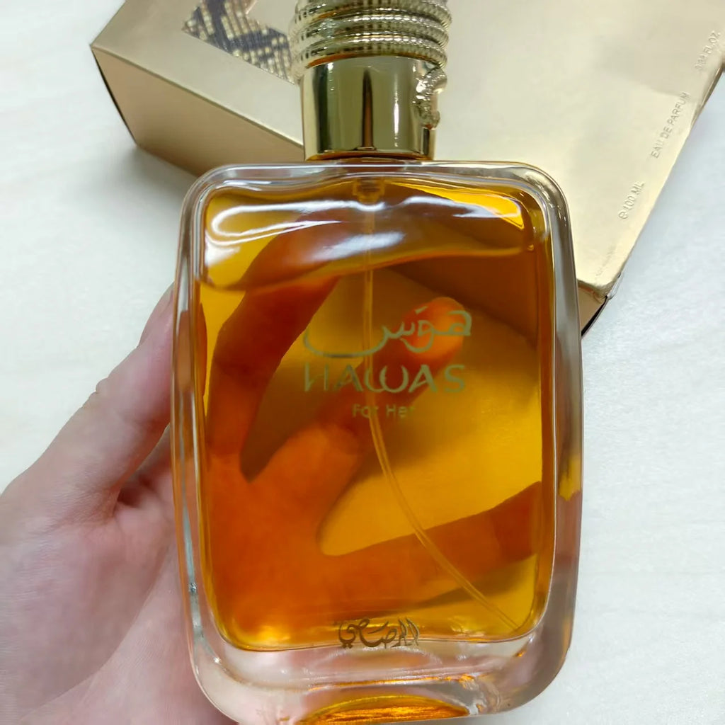 Spray profumato Rasasi Hawas, profumo dolce, floreale e fruttato persistente da 3,4 oz/100 ml, regalo perfetto per le feste