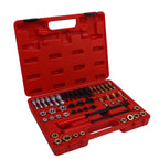 Set di 48 filettatori per misure metriche e SAE, 22 maschi, 24 filiere, 2 lime per filettare, kit di utensili per la rifilettatura. Set di filettatori per filettature. 