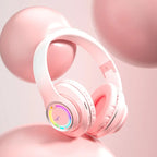 Cuffie Bluetooth wireless Cuffie con luce multicolore con microfono, possibilità di inserire una scheda SD Auricolari stereo HiFi 