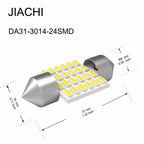 JIACHI 100 pezzi Super Bright White C5W C10W Car Light Festoon LED Light 31MM 3014Chip 24SMD Lampadina per lettura interna auto 12-24V 