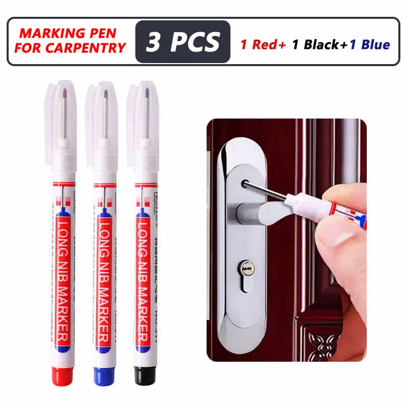 1-40 pezzi 20 mm foro profondo pennarello a punta lunga per penna perforatrice per metallo impermeabile bagno lavorazione del legno decorazione multiuso 