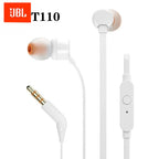 JBL TUNE 110 Cuffie auricolari cablate ufficialmente autorizzate Microfono integrato Interfaccia da 3,5 mm Cuffia auricolare in silicone per chiamate sportive