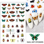 30 pezzi/set adesivi per unghie a forma di coccinella a sette stelle, 3D, farfalla creativa, coccinella, lumaca, ape, serie di insetti, decalcomanie per unghie, decorazioni per manicure 