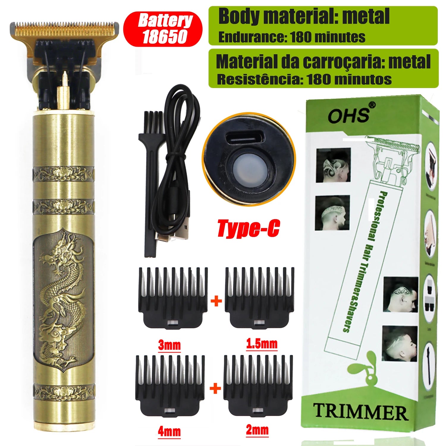 New Retro T9 Hair Clipper For Men, Electric Shaver, Rechargeable Hair Clipper, Portable Cordless Beard Trimmer