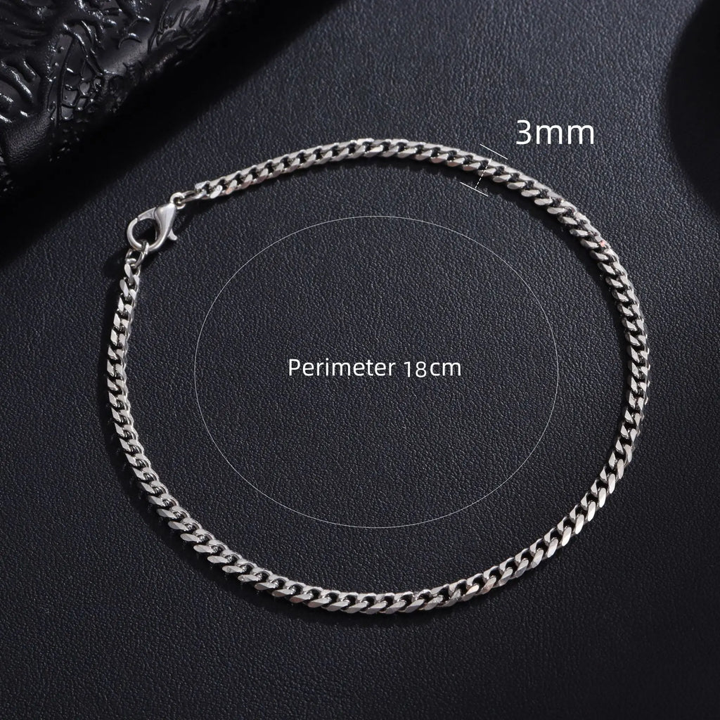 Nuovo braccialetto alla moda da uomo con catena cubana, classico in acciaio inossidabile, larghezza 3/5/7/9 mm, per uomo e donna, regalo di gioielli